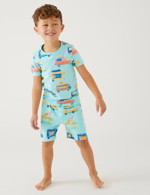 

M&S Collection Schlafanzugset aus reiner Baumwolle mit Truckmotiv (1-8 Jahre) - Bright Aqua, Bright Aqua