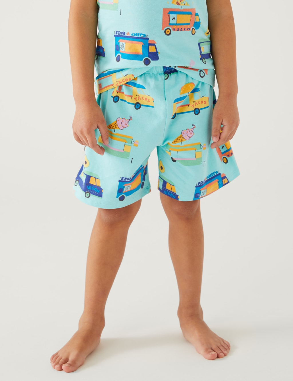 Pure Cotton Trucks Short Pyjama Set (1-8 Yrs) image 3