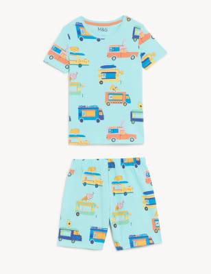 

Boys M&S Collection Pure Cotton Food Truck Short Pyjama Set (1-8 Yrs) - Bright Aqua, Bright Aqua