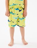 2pk Pure Cotton Shark Short Pyjama Sets (12 Mnths - 7 Yrs)
