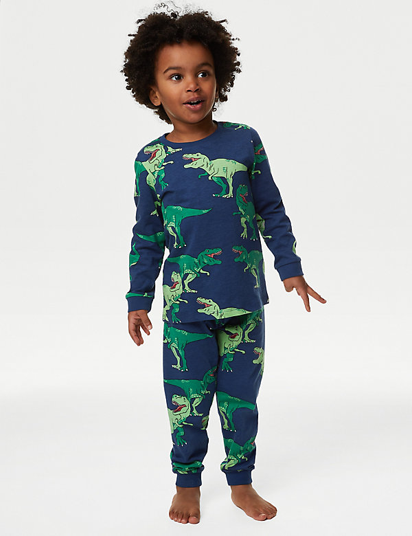 Pure Cotton Dinosaur Pyjamas (1-8 Yrs) - GR