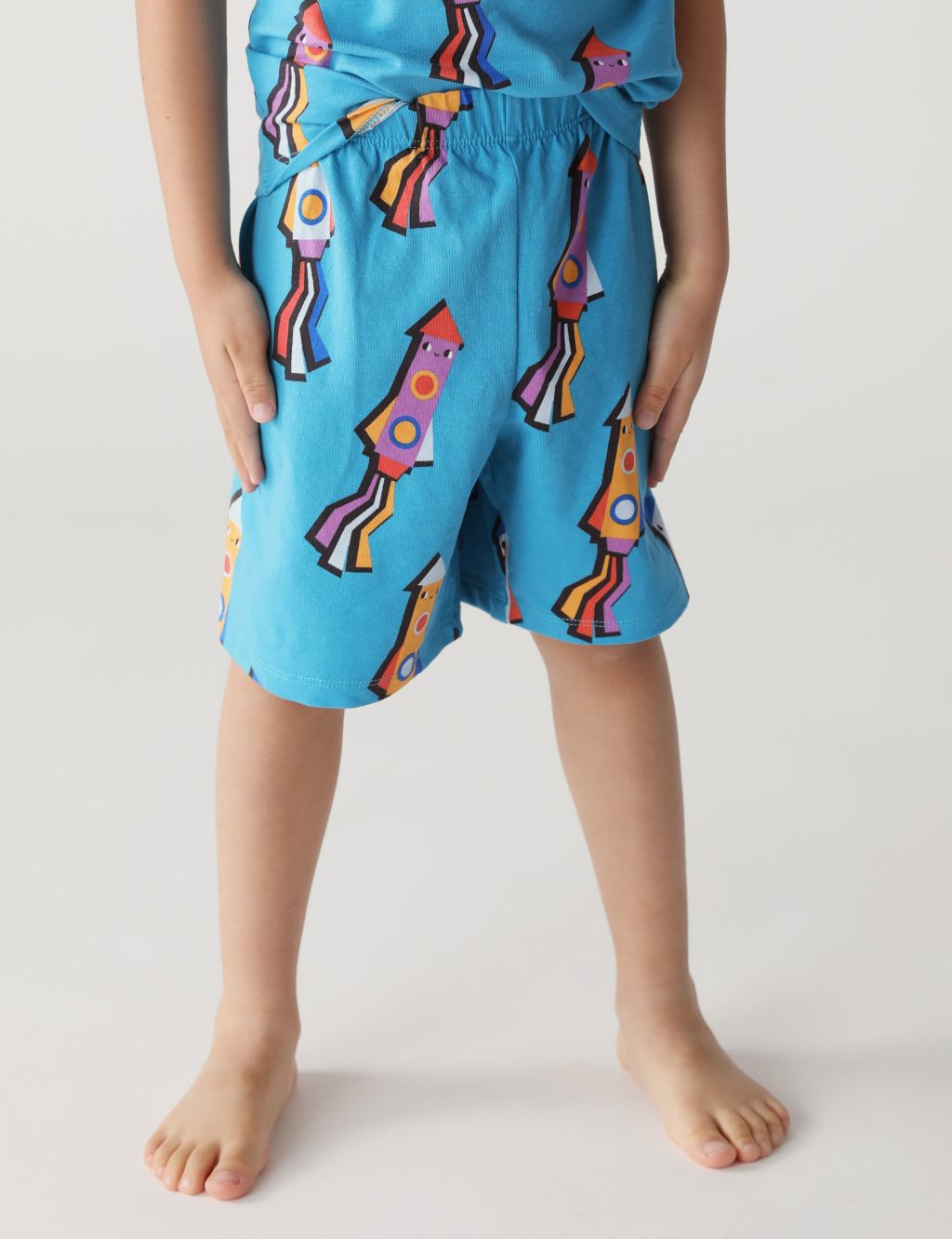 Cotton Rich Rocket Print Short Pyjama Set (1 - 8 Yrs) image 3
