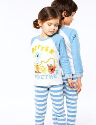 Pyjama 100 % coton à motif Mr Men™ (du 1 au 7 ans) - Blue Mix