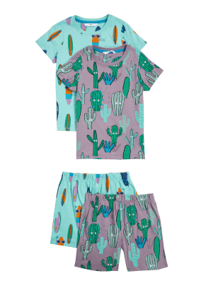 

Boys M&S Collection 2pk Pure Cotton Printed Short Pyjama Sets (12 Mths - 7 Yrs) - Lilac Mix, Lilac Mix