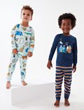 Pack de 2 pijamas 100% algodón de animales (1-7&nbsp;años)