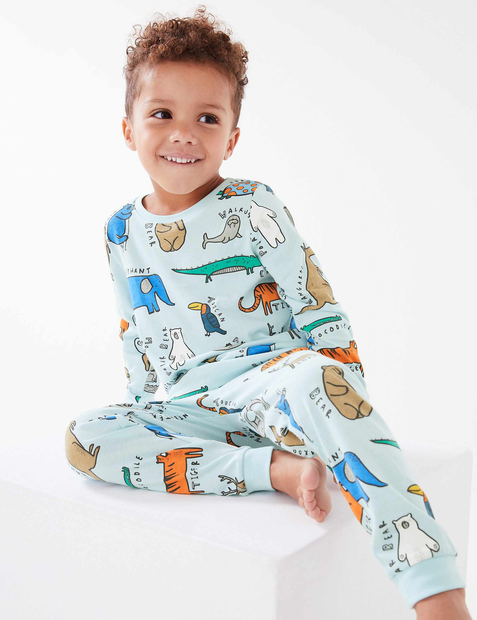 2pk Pure Cotton Animal Pyjama Sets (1-7 Yrs)