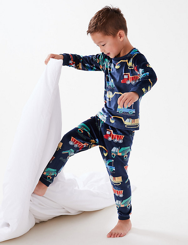Pijama de velvetón con diseño de medios de transporte (1-7&nbsp;años)