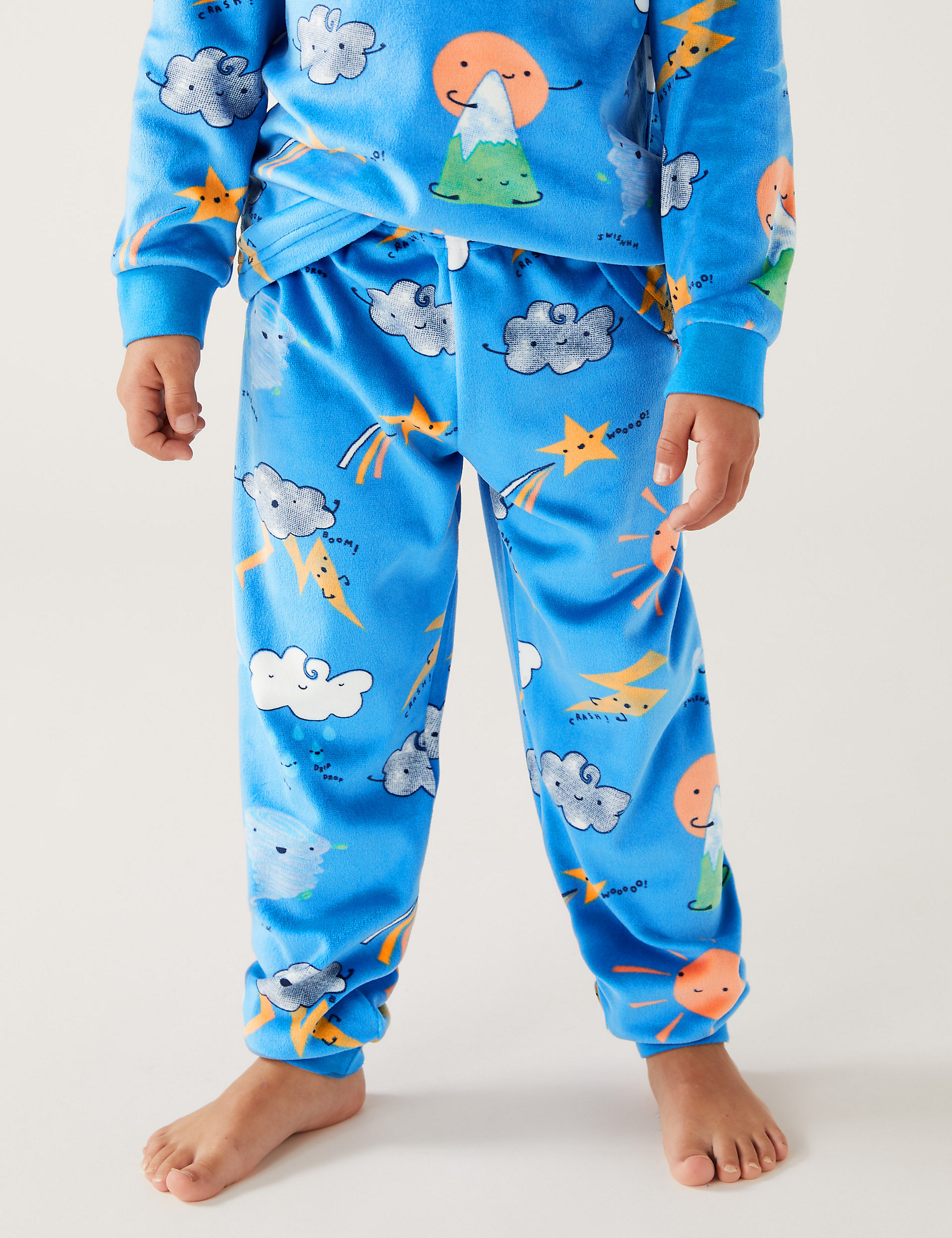 Velour Weather Print Pyjamas (1-8 Yrs)