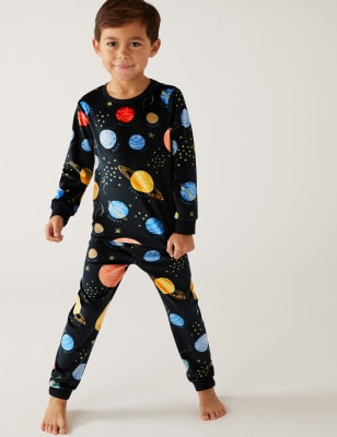 

M&S Collection Pijama de velvetón con diseño del espacio (12 meses-8 años) - Black Mix, Black Mix