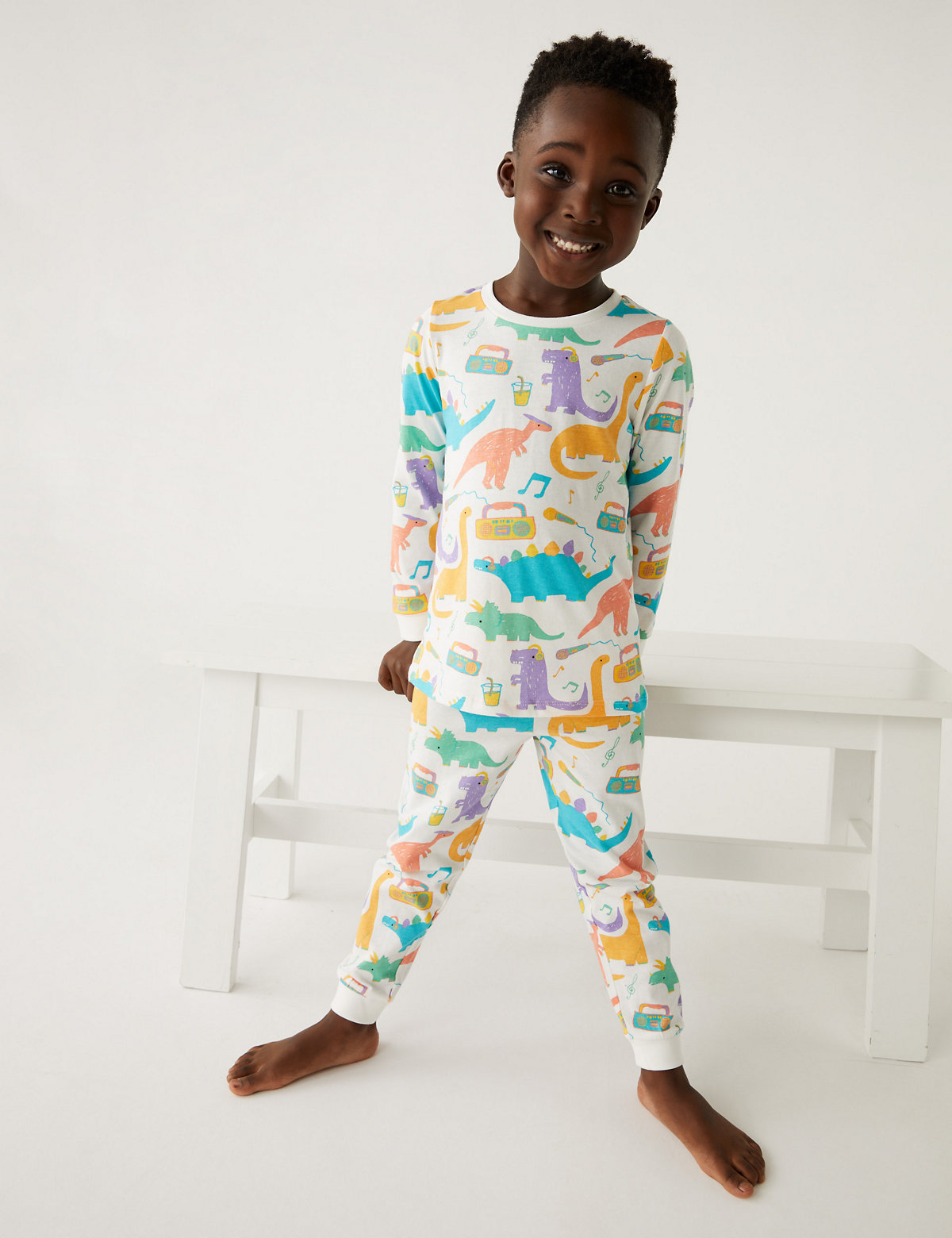 2pk Pure Cotton Dinosaur Pyjama Sets