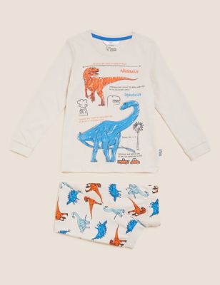M&S Boys Pure Cotton NHM  Dinosaur Pyjamas (1-7 Yrs)