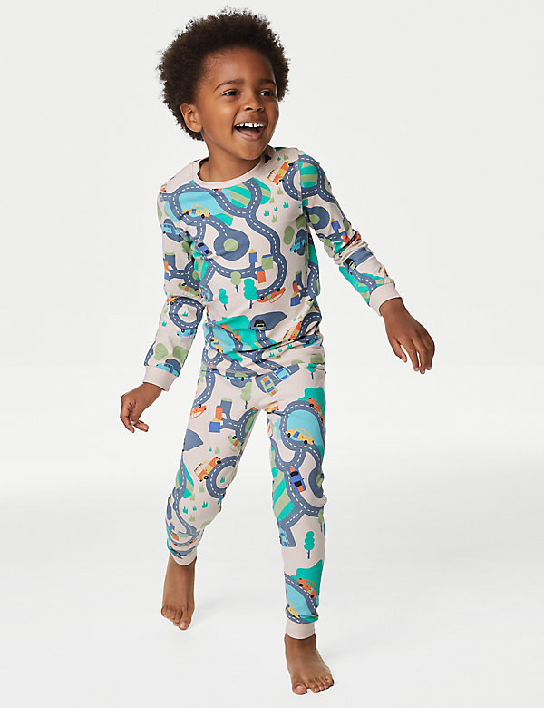 Katoenrijke pyjama met automotief(1-8 jaar) - BE