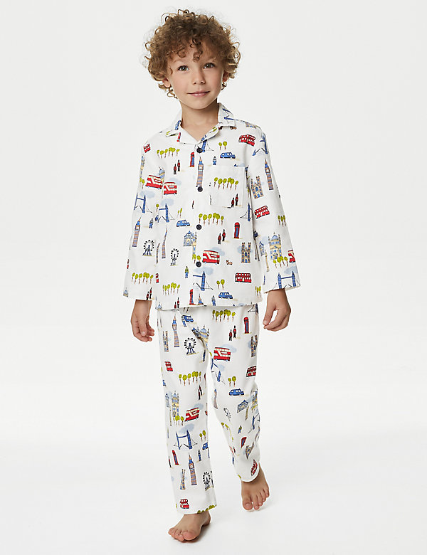 Zuiver katoenen pyjama met print van Londen (1-8 jaar) - BE