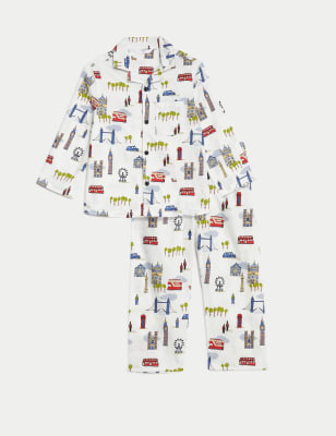 

Boys M&S Collection Pure Cotton London Print Pyjamas (1-8 Yrs) - White Mix, White Mix