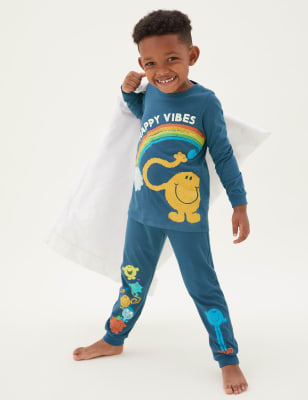 

M&S Collection Pijama 100% algodón de Mr. Men™ (12 meses-7 años) - Indigo Mix, Indigo Mix