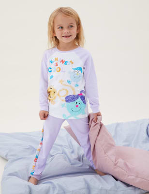 

M&S Collection Mr. Men™ - Schlafanzug aus reiner Baumwolle (12 Monate - 7 Jahre) - Lilac Mix, Lilac Mix