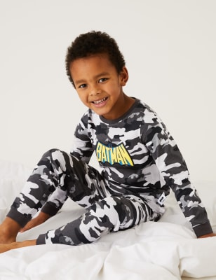 

M&S Collection Schlafanzug aus reiner Baumwolle mit Camouflagemuster und Batman™-Motiv (3-12 J.) - Black Mix, Black Mix