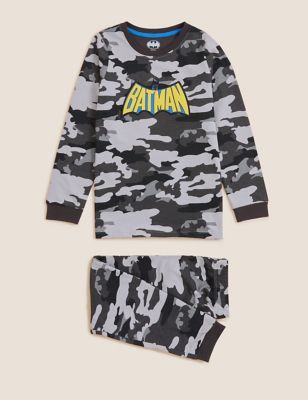 M&S Boys Pure Cotton Batman  Camouflage Pyjamas (3-12 Yrs)