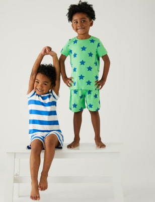 

M&S Collection Pack de 2 pijamas 100% algodón estampados (1 -8 años) - Green Mix, Green Mix