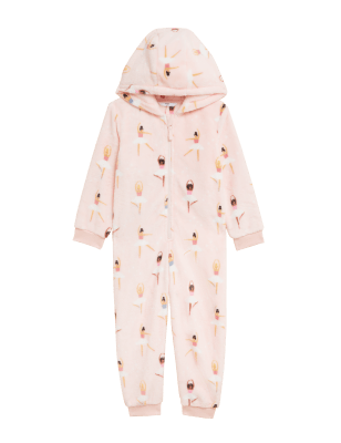 

Girls M&S Collection Fleece Ballerina Onesie (1-7 Yrs) - Pink Mix, Pink Mix