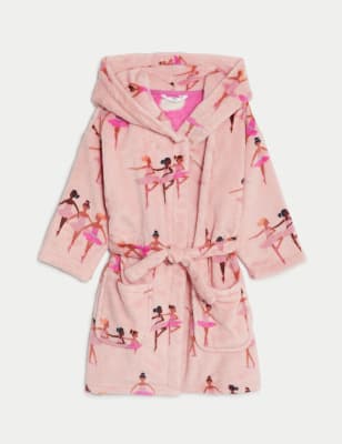 

Girls M&S Collection Fleece Ballerina Hooded Dressing Gown (1- 8 Yrs) - Pink Mix, Pink Mix