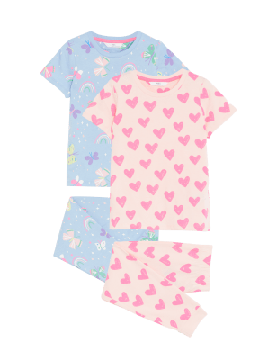 

Girls M&S Collection 2pk Pure Cotton Patterned Pyjama Sets (1-8 Yrs) - Pink Mix, Pink Mix