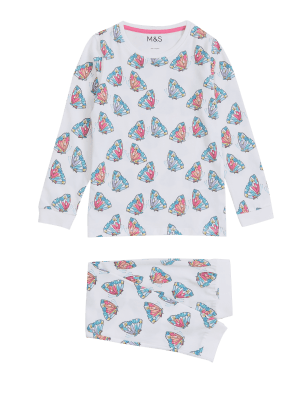 

Schlafanzugset mit hohem Baumwollanteil und Schmetterlingsmuster (1-7 Jahre) - Ivory Mix, Ivory Mix