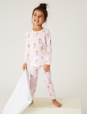 

M&S Collection Schlafanzug aus reiner Baumwolle mit Feenmuster - Ivory Mix, Ivory Mix