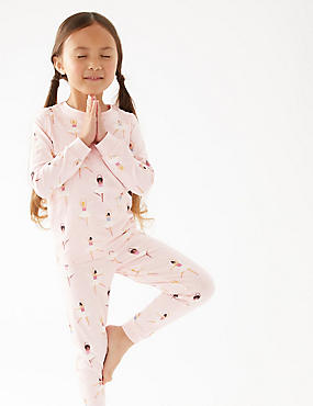 高含棉量芭蕾舞印花睡衣（12 个月-7 岁）