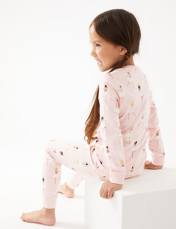 Cotton Rich Ballerina Print Pyjamas (1-7 Yrs) - HU