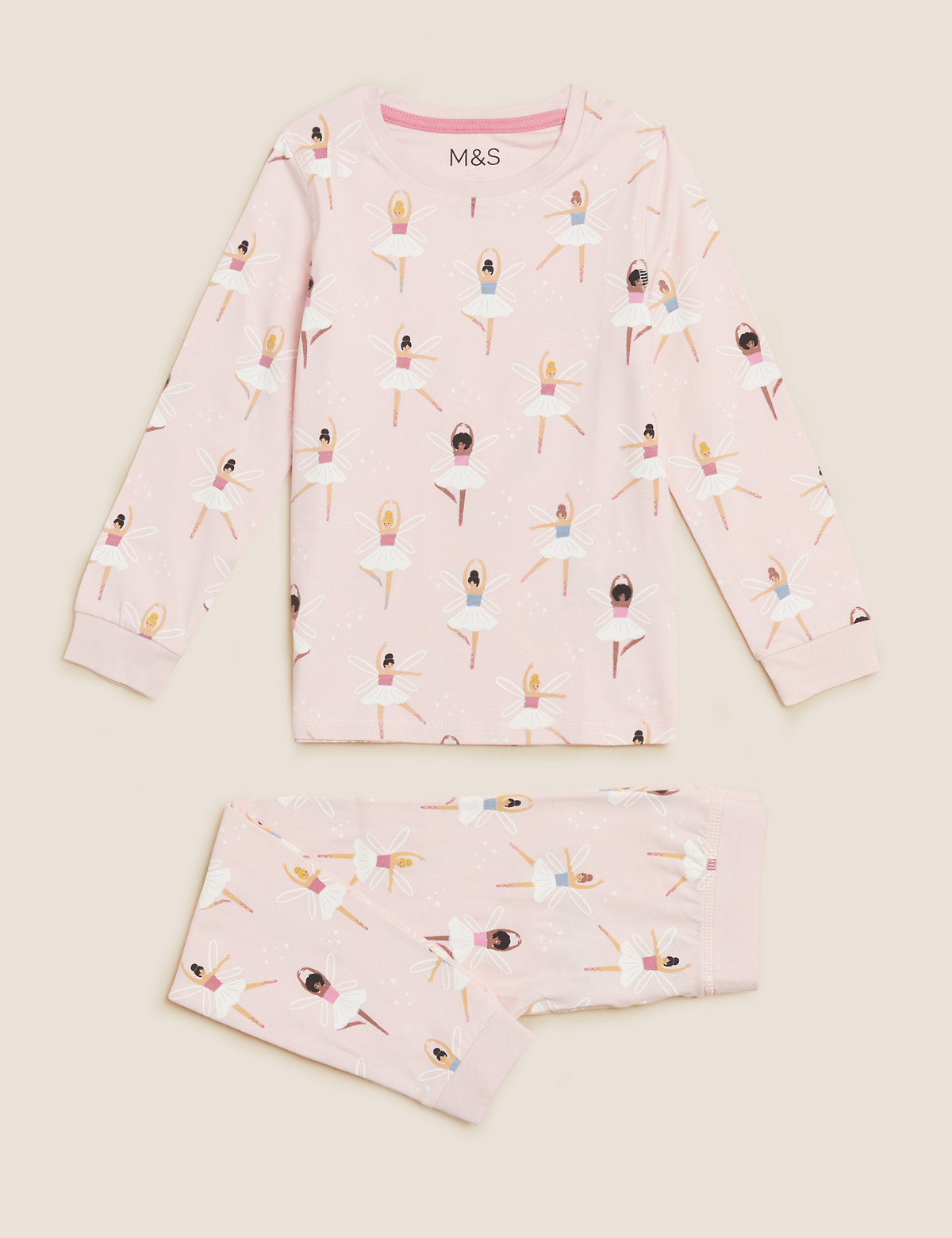 Cotton Rich Ballerina Print Pyjamas (1-7 Yrs)