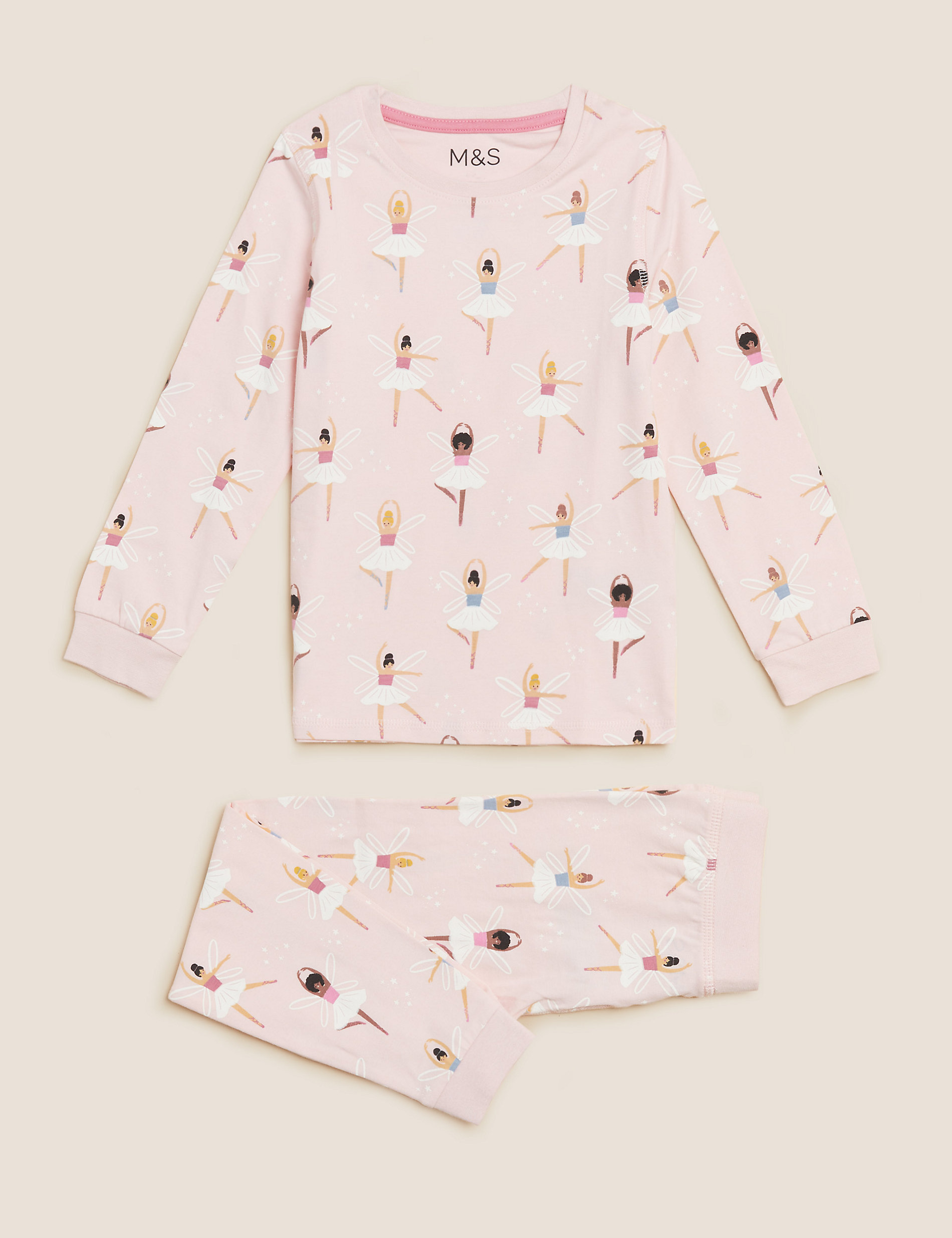 Cotton Rich Ballerina Print Pyjamas (1-7 Yrs)