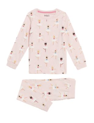 

Girls M&S Collection Cotton Rich Ballerina Print Pyjamas (12 Mths - 7 Yrs) - Pink Mix, Pink Mix