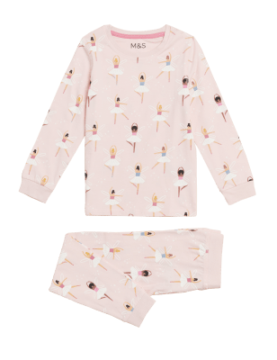 

Girls M&S Collection Cotton Rich Ballerina Print Pyjamas (12 Mths - 7 Yrs) - Pink Mix, Pink Mix