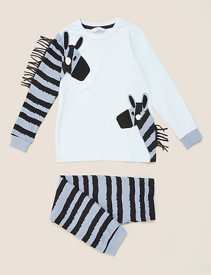 Pure Cotton Zebra Pyjama Set (1-7 Yrs)