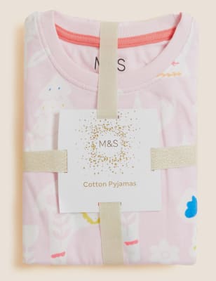 

M&S Collection Pijamas 100% algodón con estampado de animales del bosque (12 meses-7 años) - Light Pink Mix, Light Pink Mix
