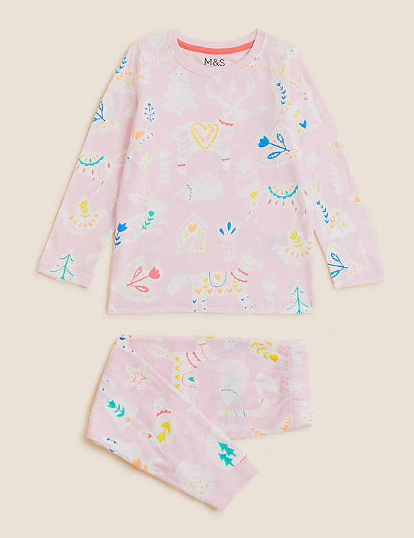 Pure Cotton Woodland Print Pyjamas (12 Mths - 7 Yrs) - OM