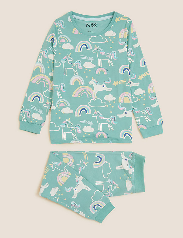 Cotton Rich Unicorn Print Pyjamas (1-7 Yrs) - RO