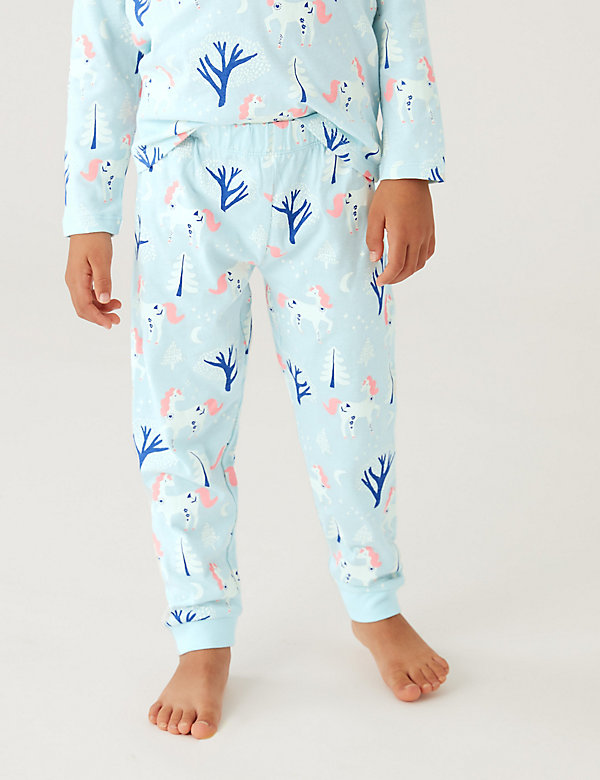 Πιτζάμες με print μονόκερω από 100% βαμβάκι (12 μηνών - 7 ετών) - GR