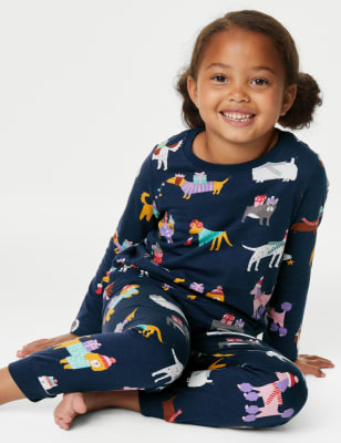 

Girls M&S Collection Pure Cotton Dog Pyjamas (1-8 Yrs) - Navy Mix, Navy Mix