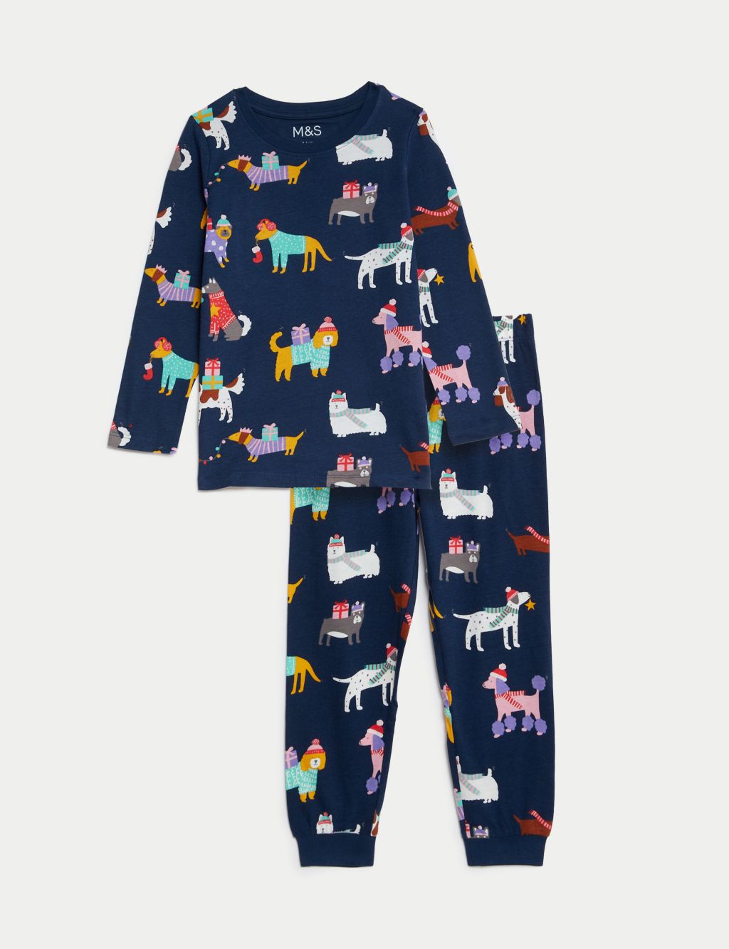 Pure Cotton Christmas Dog Pyjamas (1-8 Yrs) image 2