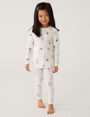 

M&S Collection Pijama de algodón con diseño de bailarina (12 meses-8 años) - Ivory Mix, Ivory Mix