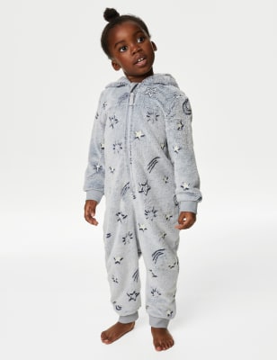 

M&S Collection Pijama de una pieza polar con diseño de cielo que brilla en la oscuridad (1-8 años) - Navy Mix, Navy Mix