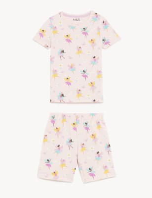 

Girls M&S Collection Cotton Rich Fairy Short Pyjama Set (1-8 Yrs) - Pink Mix, Pink Mix