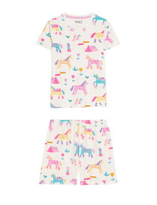 

Girls M&S Collection Cotton Rich Unicorn Short Pyjama Set (1-8 Yrs) - Ivory Mix, Ivory Mix