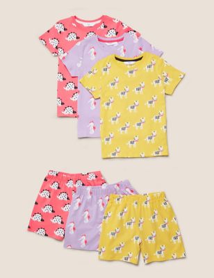 Lot de 3 pyjashorts 100 % coton à motif animal (du 1 au 7 ans) - Multi