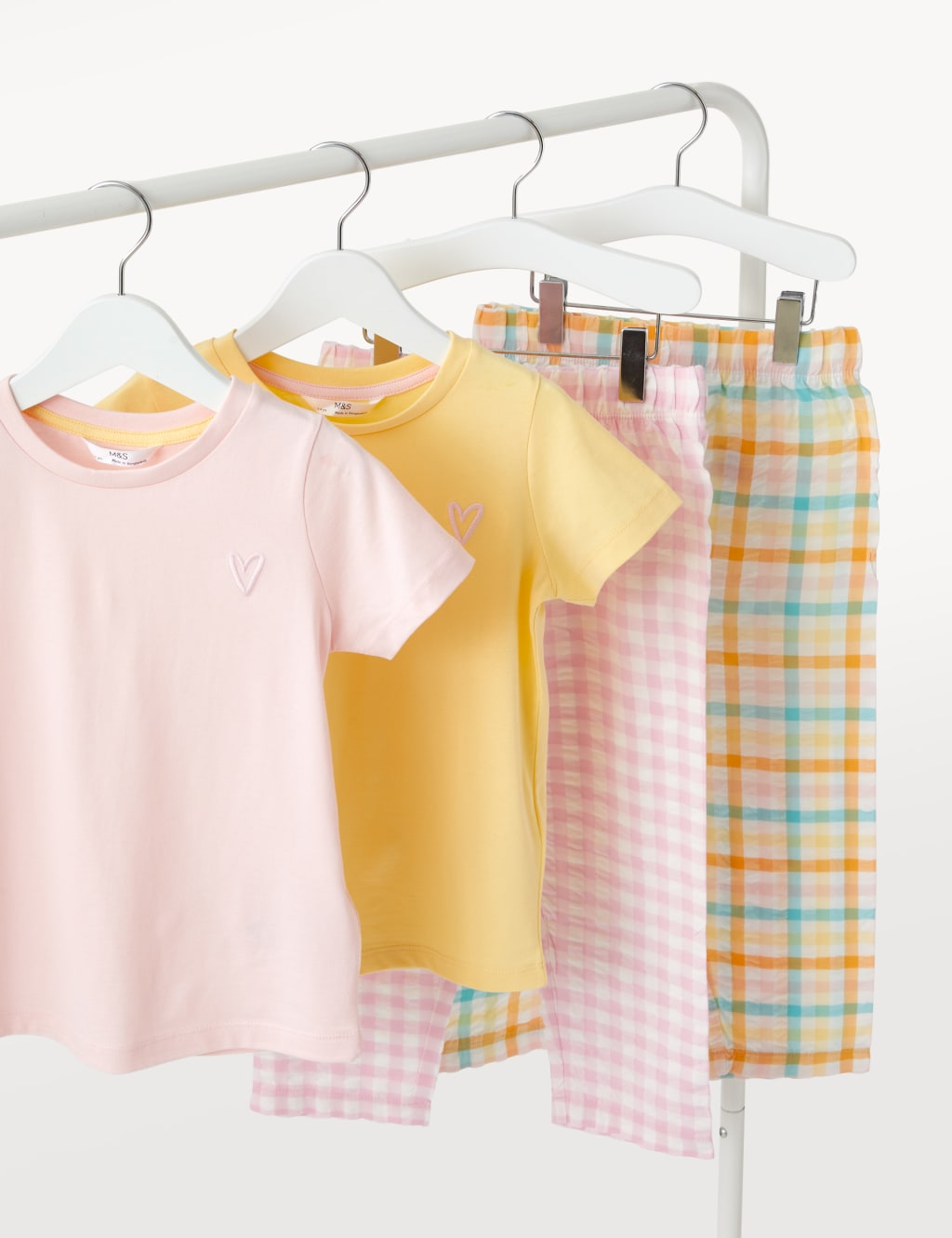 2pk Cotton Rich Checked Pyjama Sets (1 - 8 Yrs)