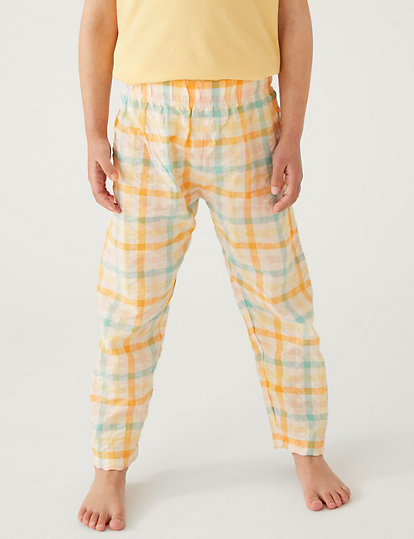 2pk Cotton Rich Checked Pyjama Sets