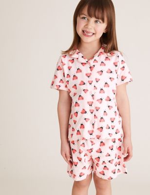Pyjashort en coton à imprimé coccinelle (du 1 au 7 ans) - Pink Mix