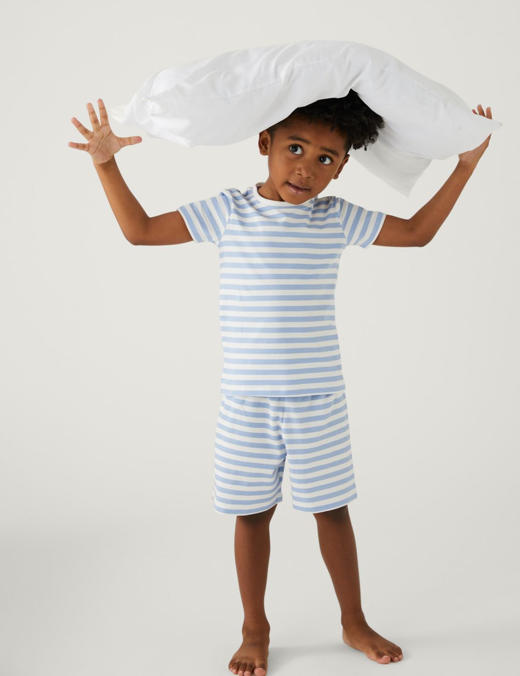 Cotton Rich Striped Short Pyjama Set (1-8 Yrs) image 1
